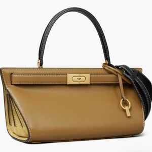 Tory Burch, Lee Radziwill Colorblock Leather Cat Eye Bag, Wren Brown